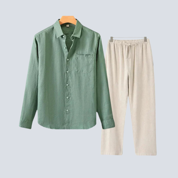Spraykis Money Linen Shirt + Pants Combo (Longsleeve)