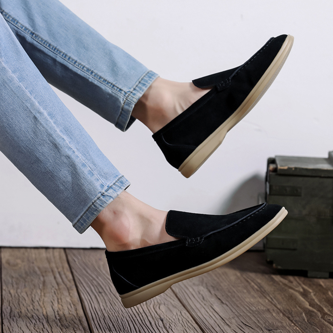 Men's comfortable slip-on loafers with rubber sole