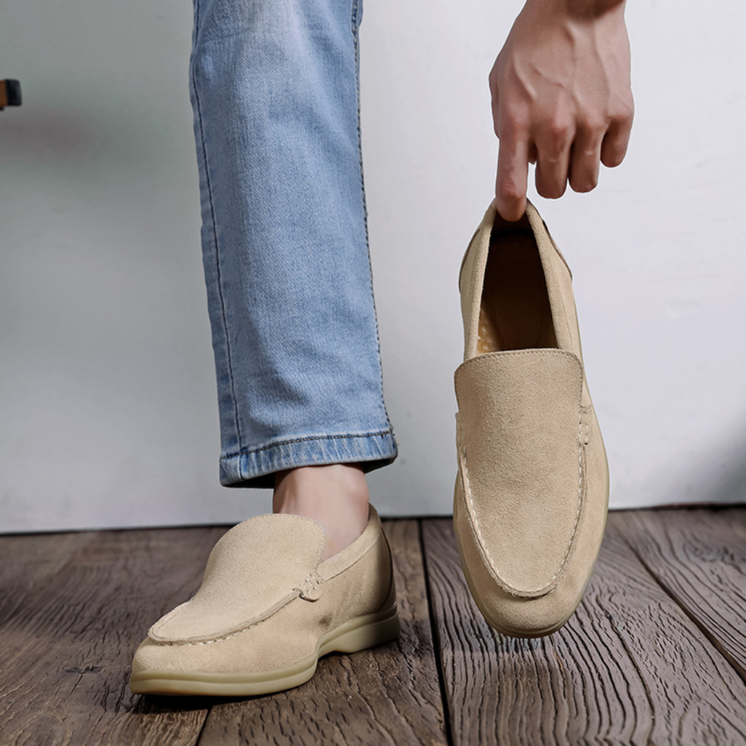 Men's comfortable slip-on loafers with rubber sole