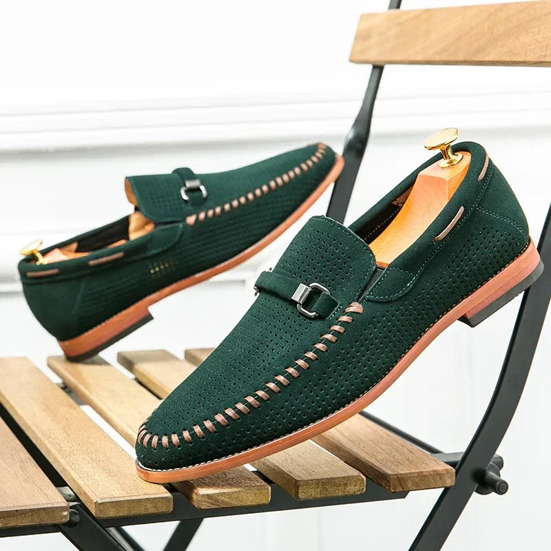 Men's buckled slip-on leather loafers