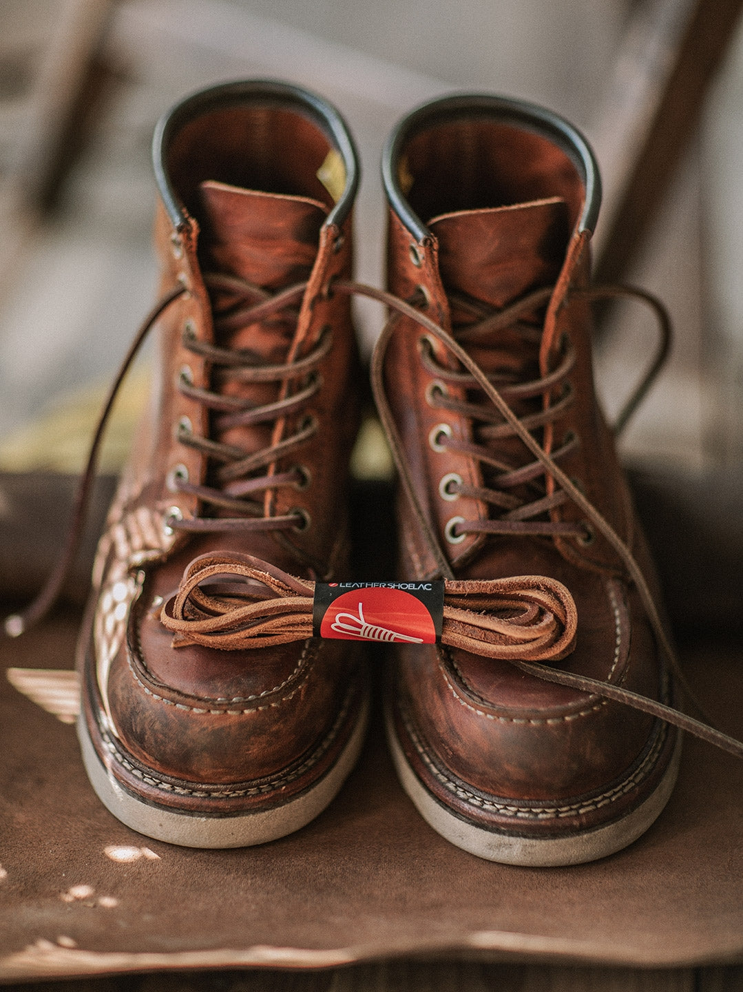 Full grain leather men's Moc Toe work boots