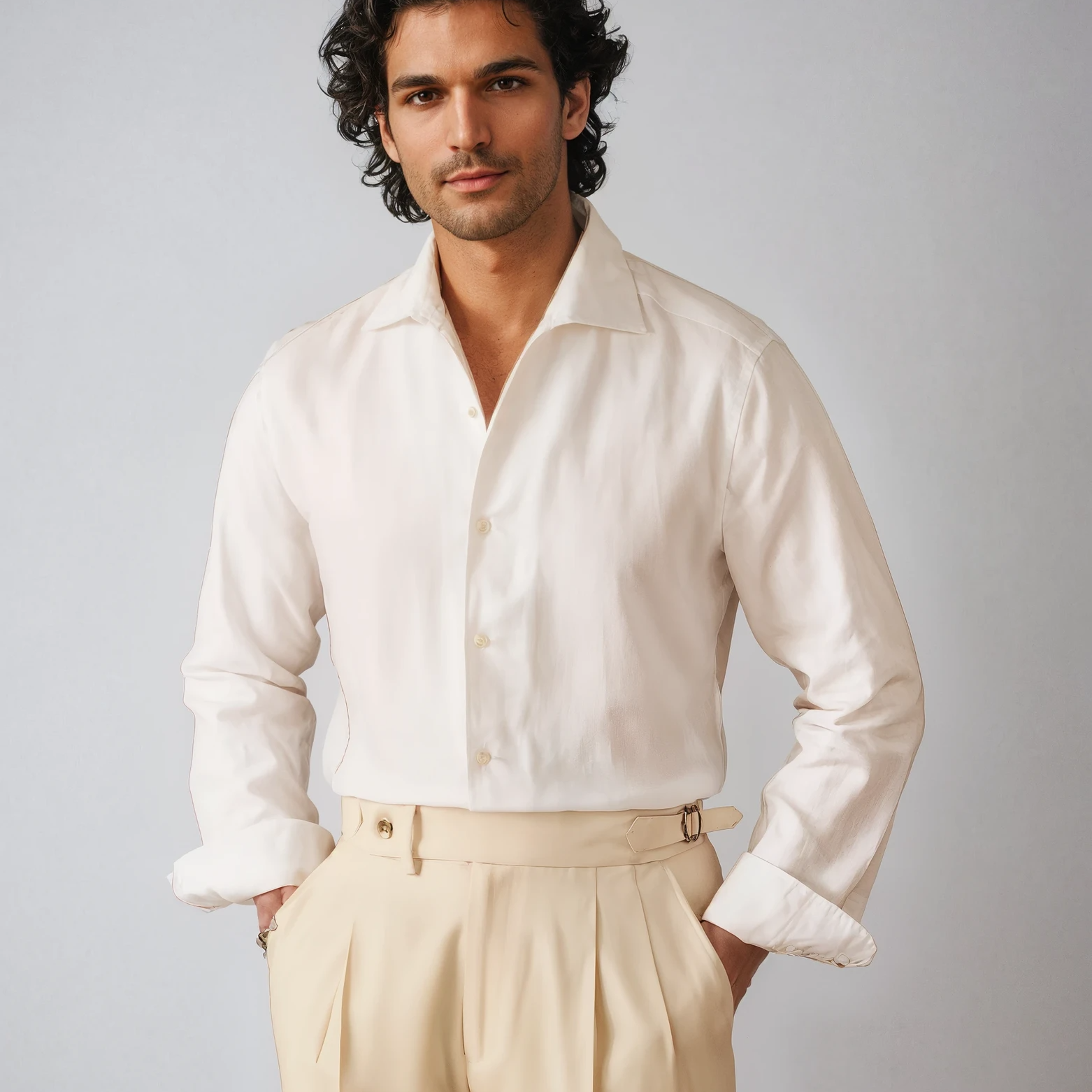 Solorfit - Mens Santorini Linen T-Shirt Blouse