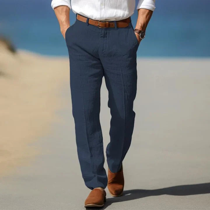 Men’s Linen Summer Pants – Lightweight Relaxed Fit Trousers Breathable Natural Fabric