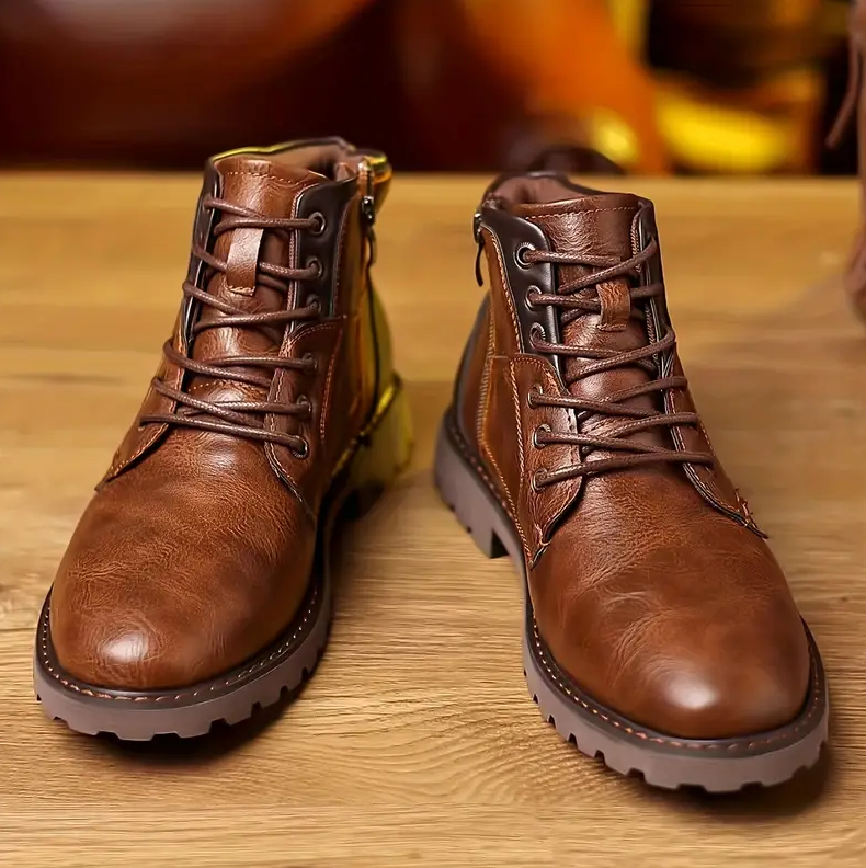 Men’s Leather Boots – Classic Durable Casual & Workwear Style