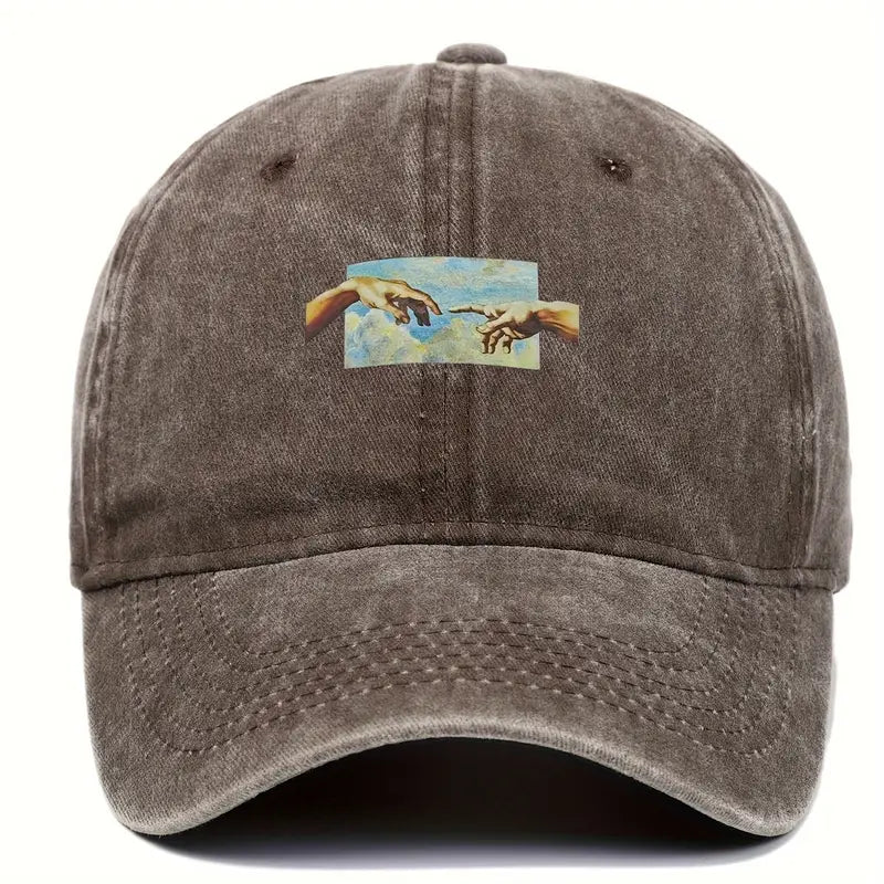 Spraykis | Unisex Vintage Oil Painting Baseball Cap – Adjustable Flag-Themed Embroidered Hat