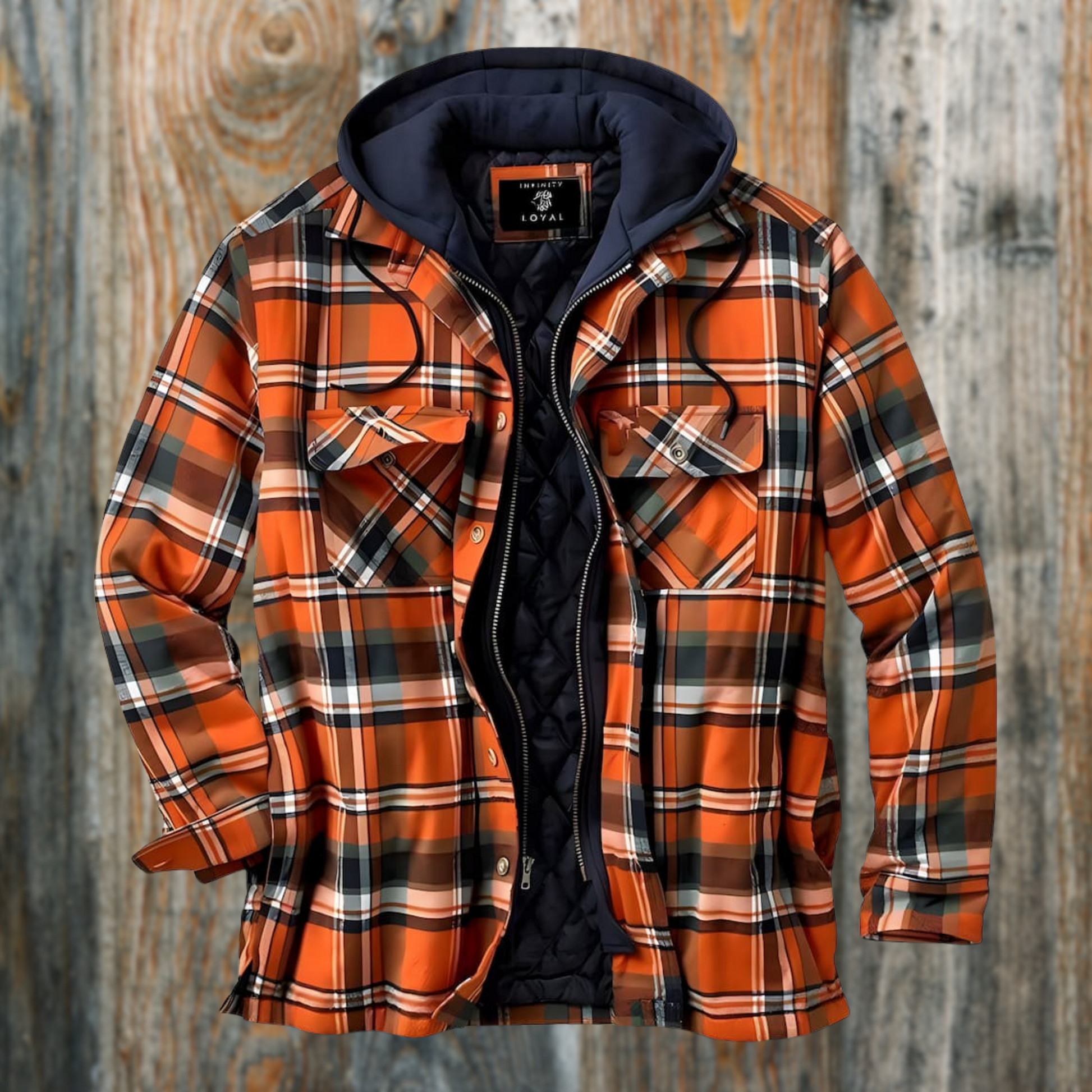 Men’s Warm Lumberjack Jacket – Checked Winter Coat for Casual Wear