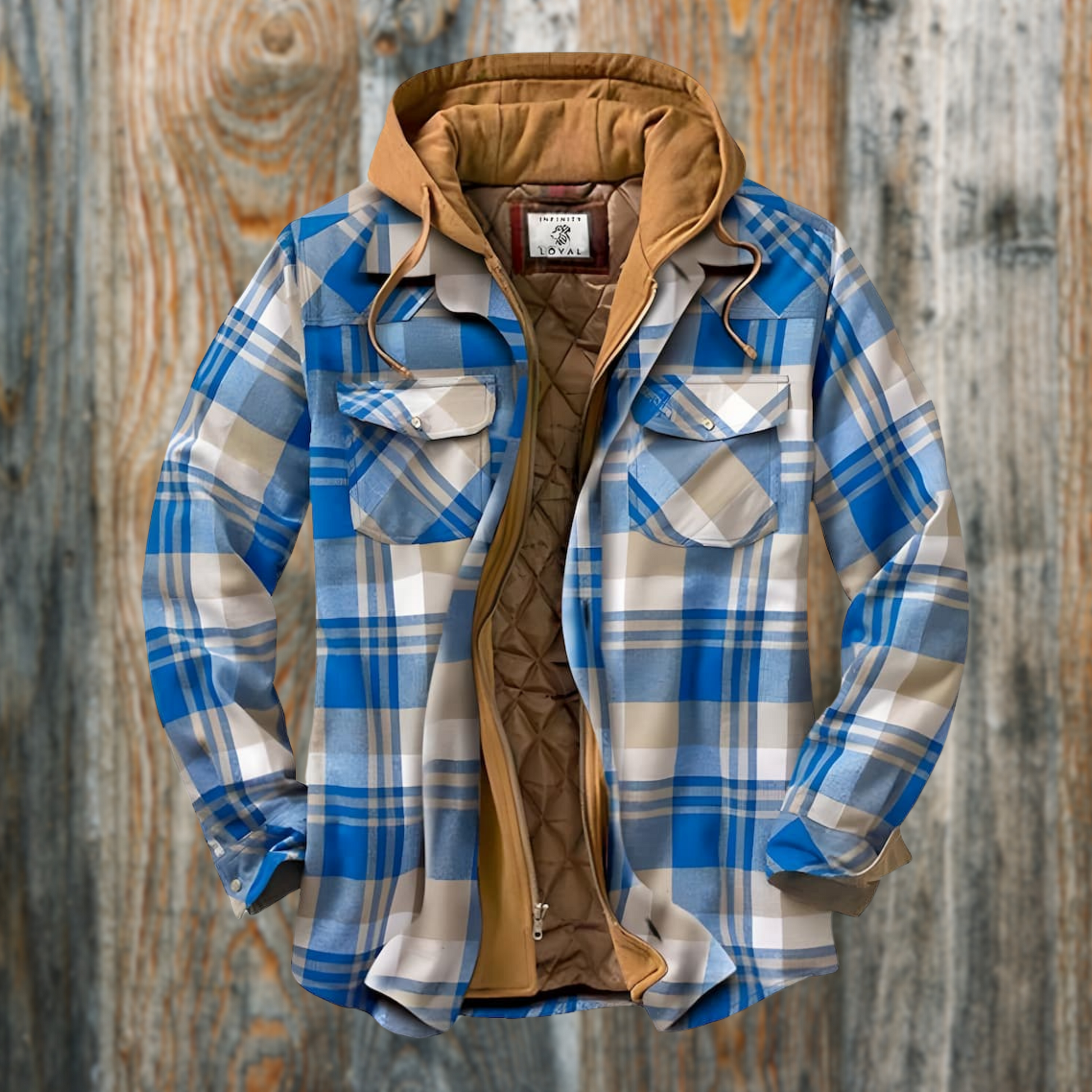 Men’s Warm Lumberjack Jacket – Checked Winter Coat for Casual Wear