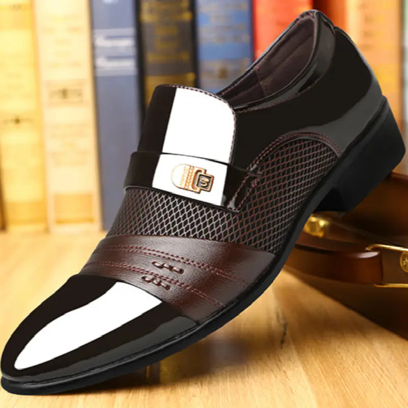 Spraykis | Men's Patent Loafers – Elegant Formal Dress Shoes for Wedding Slip-On