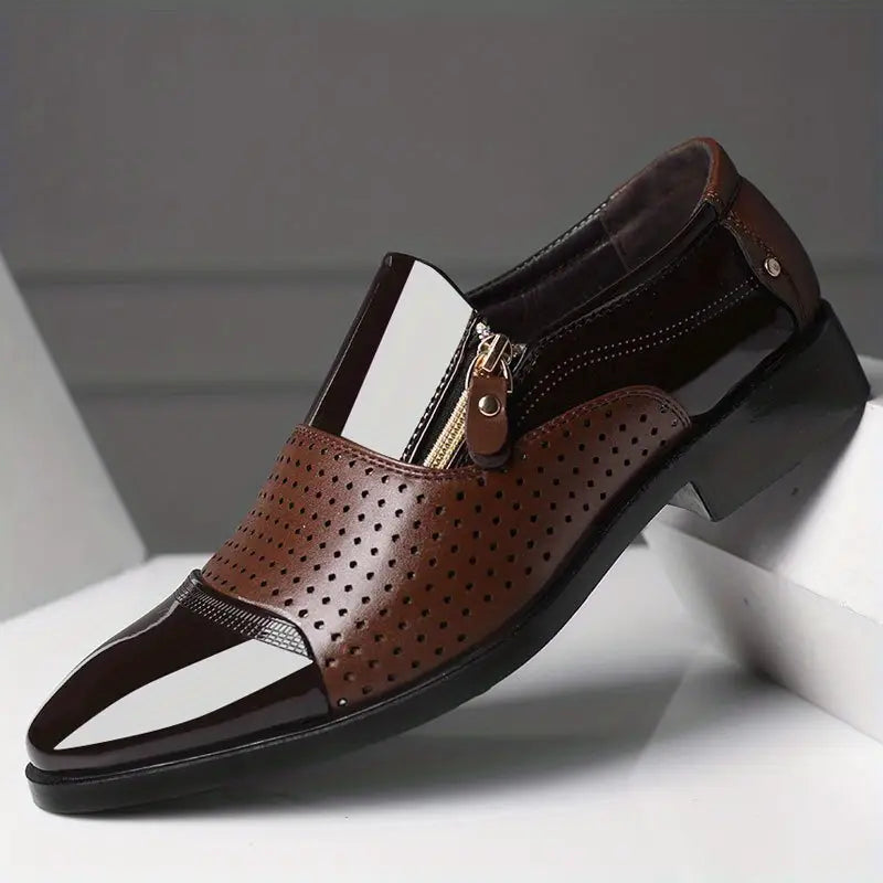 Spraykis | Men's Dress Loafers with Side Zipper – Comfortable Slip-On