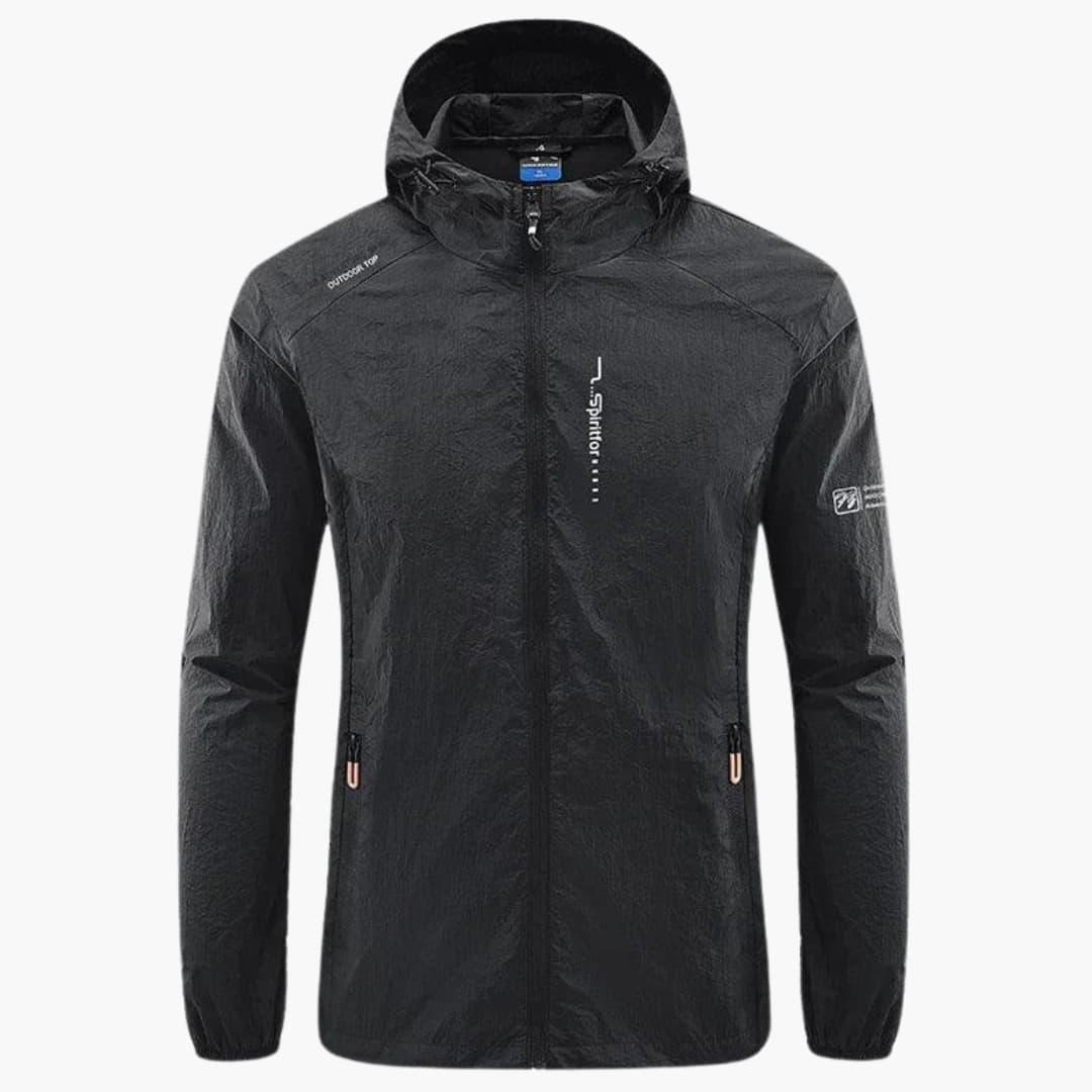 Men’s Hooded Windbreaker Jacket – Lightweight Outdoor Coat with Zip Pockets