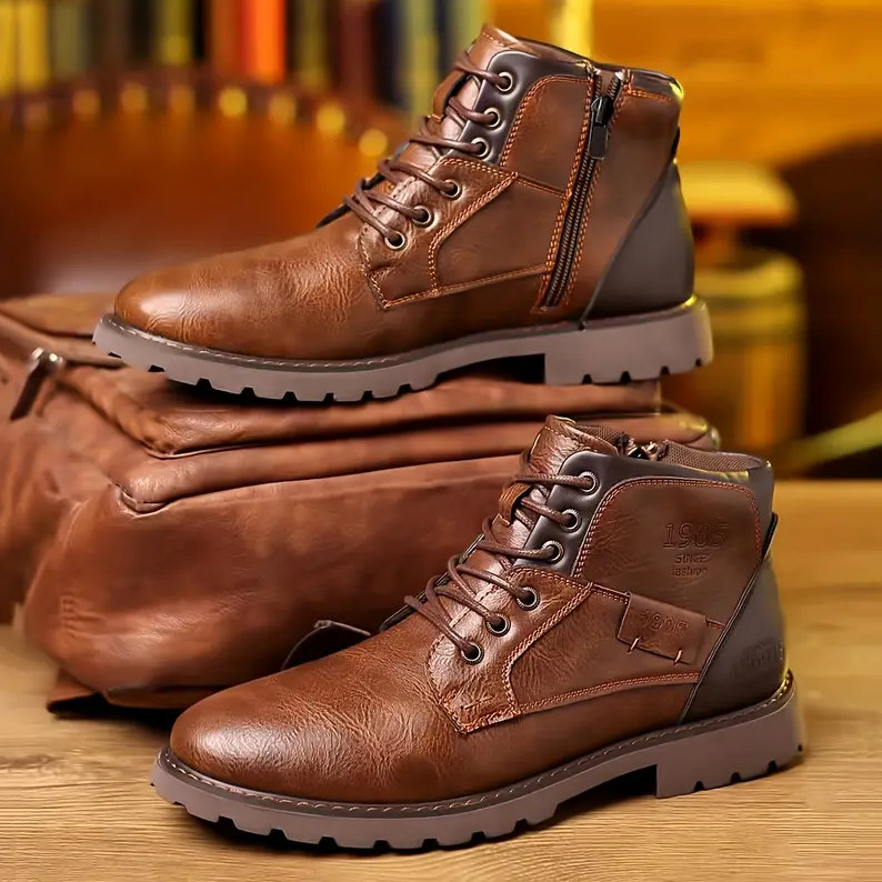 Men’s Leather Boots – Classic Durable Casual & Workwear Style