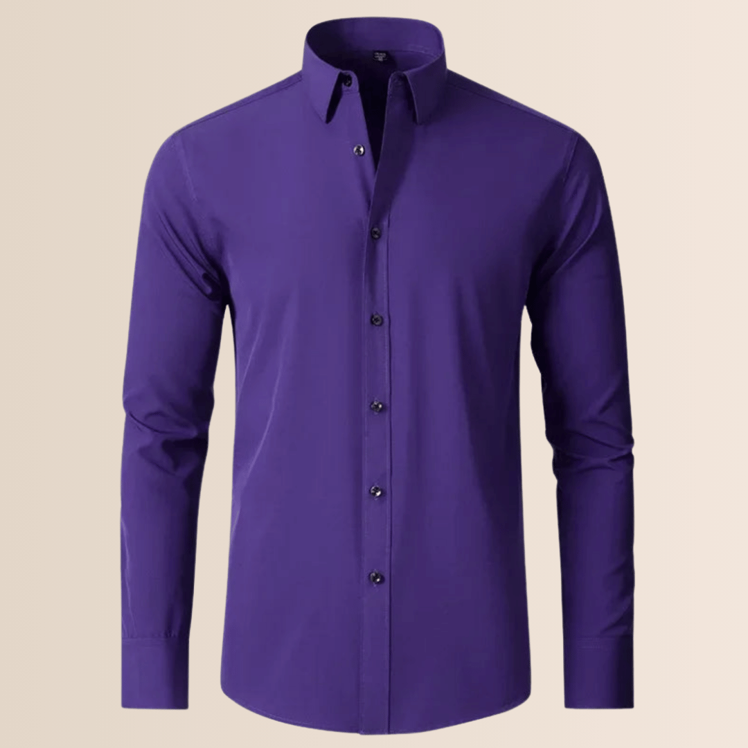 Men’s Business Stretch Shirt – Classic Long Sleeve Office Wear
