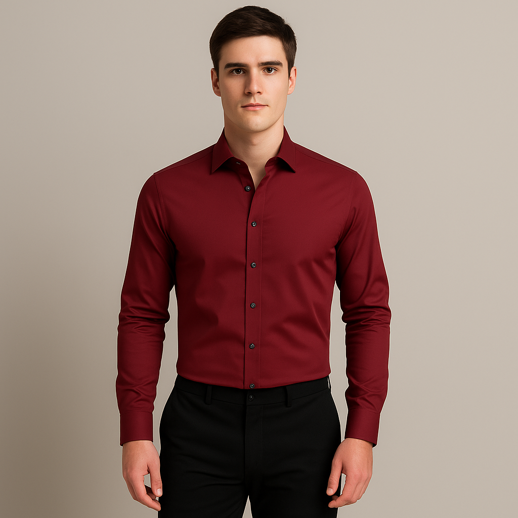 Men’s Business Stretch Shirt – Classic Long Sleeve Office Wear