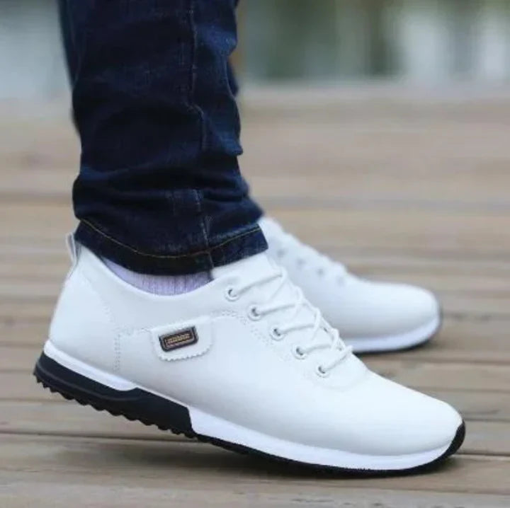 Men’s Casual Lace-Up Sneakers – Versatile Everyday Walking Shoes – Easy Maintenance Design