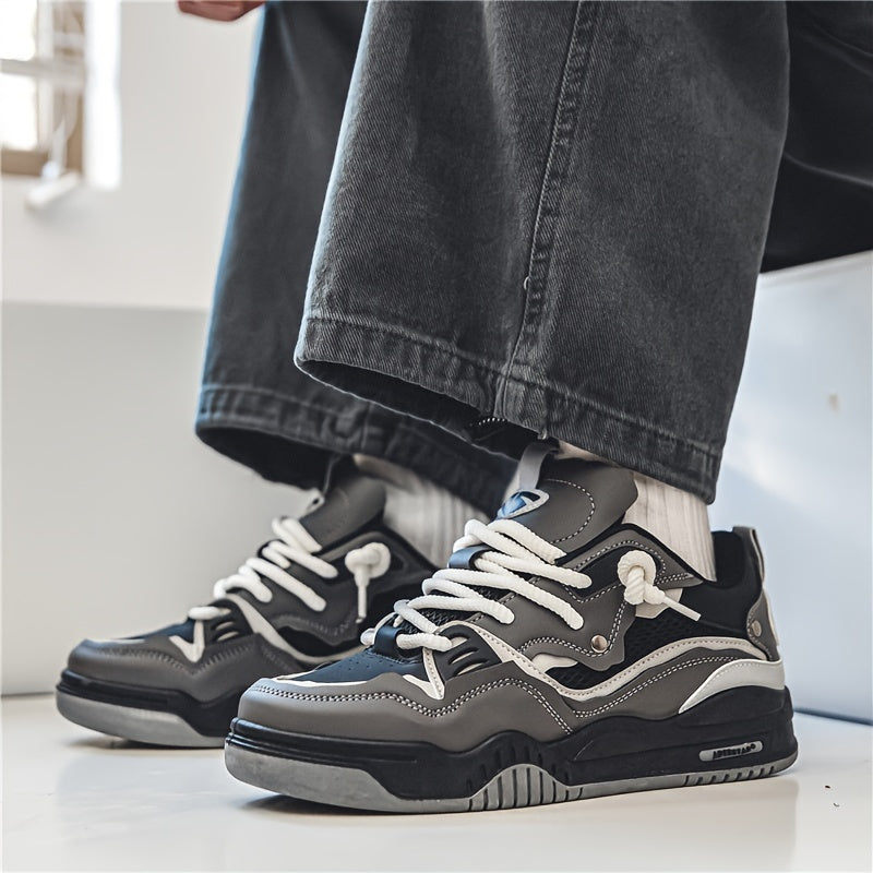Geometric Sporty Sneakers for Men – Casual Trendy Lightweight Fashion Shoes