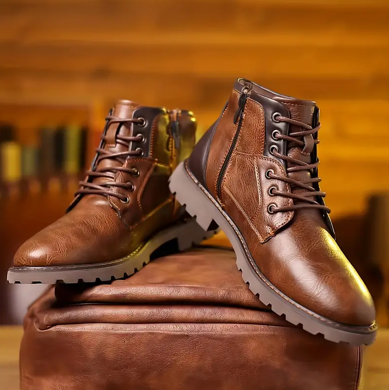 Men’s Leather Boots – Classic Durable Casual & Workwear Style