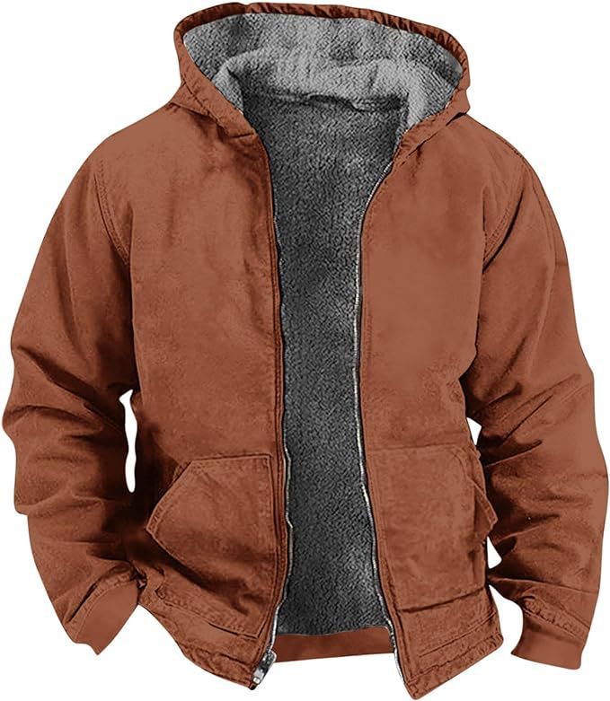 Men’s Fleece-Lined Jacket – Waterproof and Windproof Outdoor Coat
