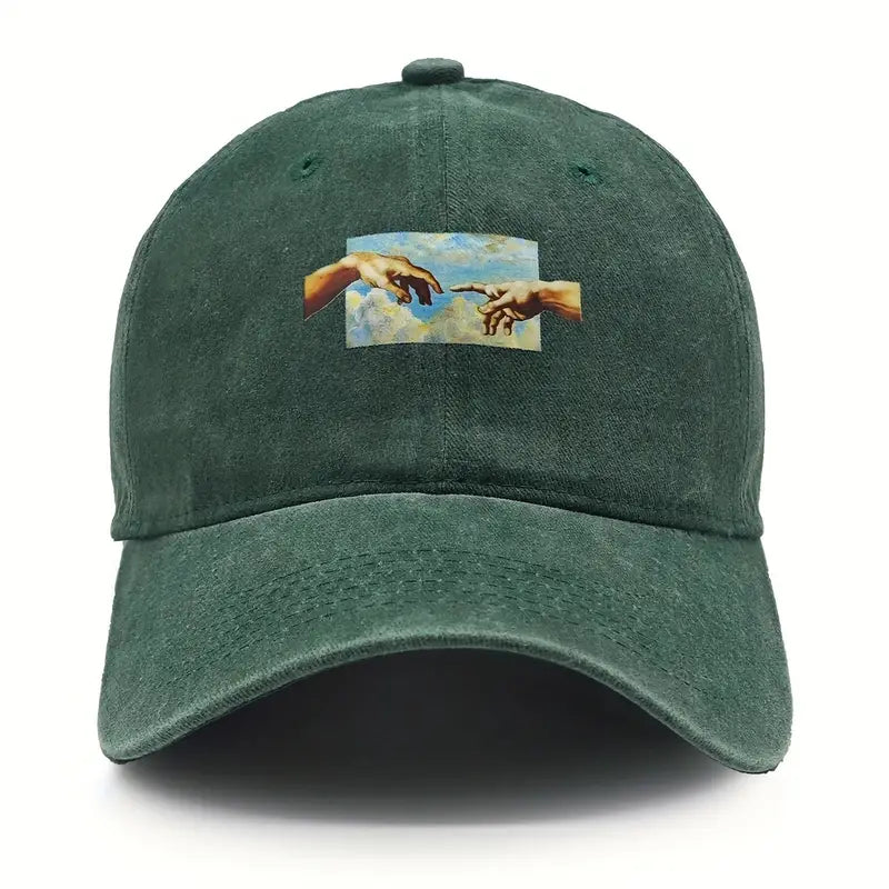 Spraykis | Unisex Vintage Oil Painting Baseball Cap – Adjustable Flag-Themed Embroidered Hat