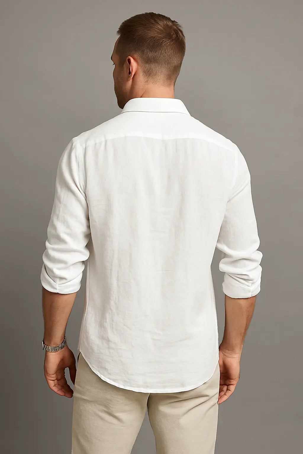 Bret Men’s Summer Linen Blouse – Long Sleeve Breathable Casual Wear