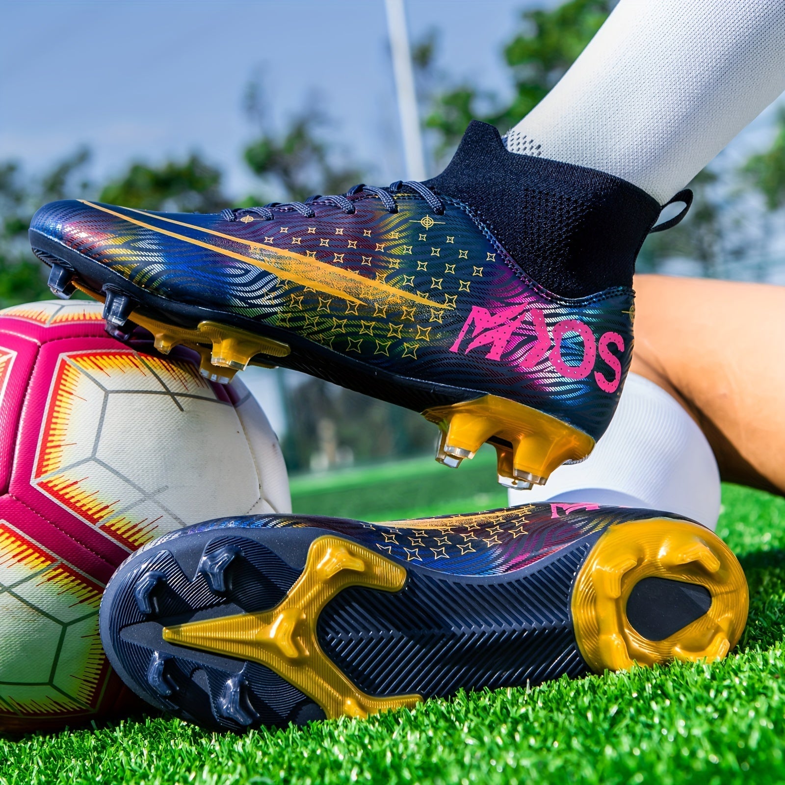 Men’s Football Boots with High Ankle Support and Enhanced Grip | Soccer Cleats for Turf & Grass