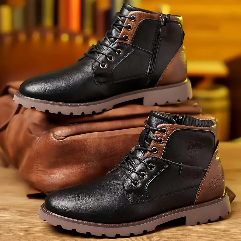 Men’s Leather Boots – Classic Durable Casual & Workwear Style