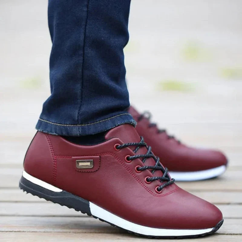 Men’s Casual Lace-Up Sneakers – Versatile Everyday Walking Shoes – Easy Maintenance Design