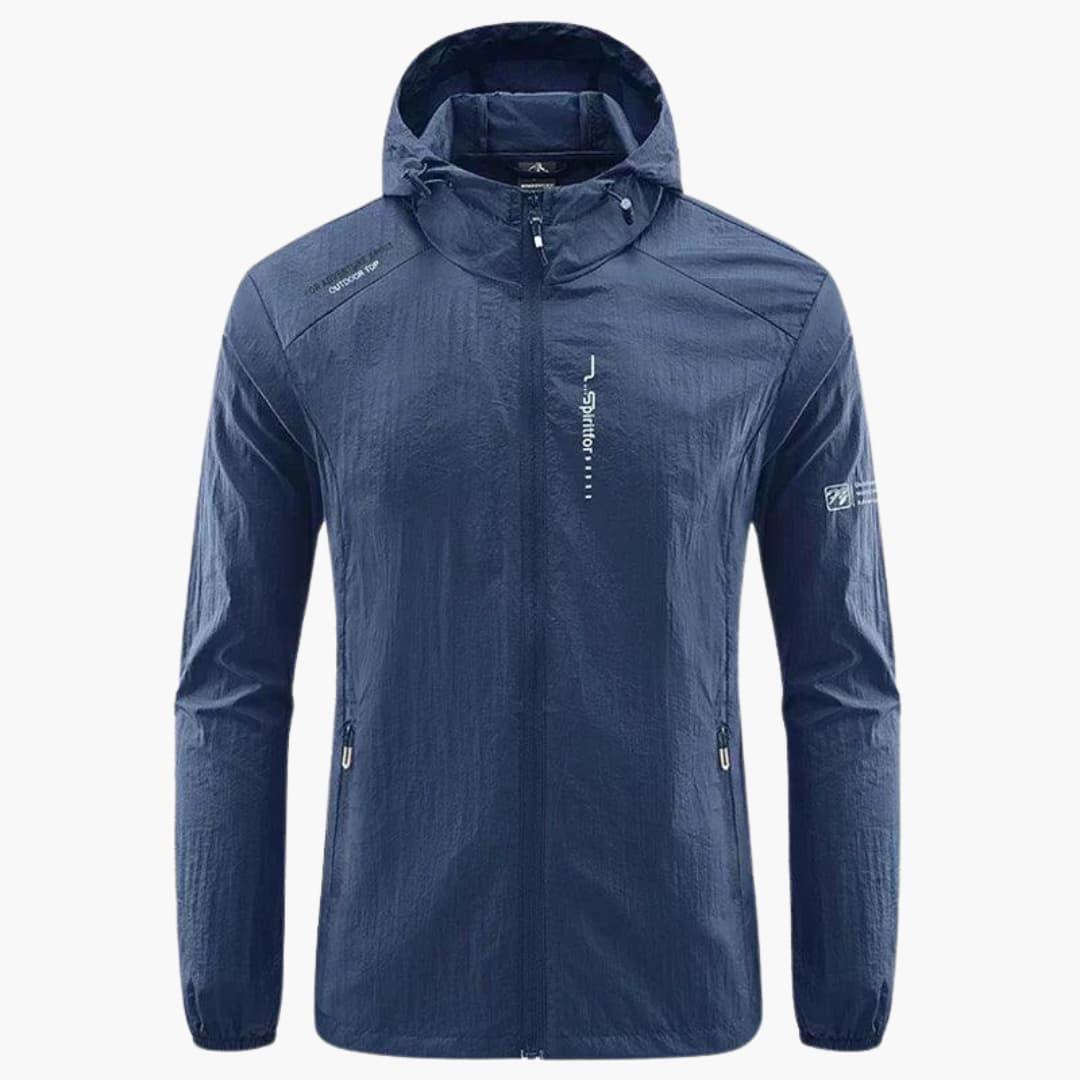 Men’s Hooded Windbreaker Jacket – Lightweight Outdoor Coat with Zip Pockets