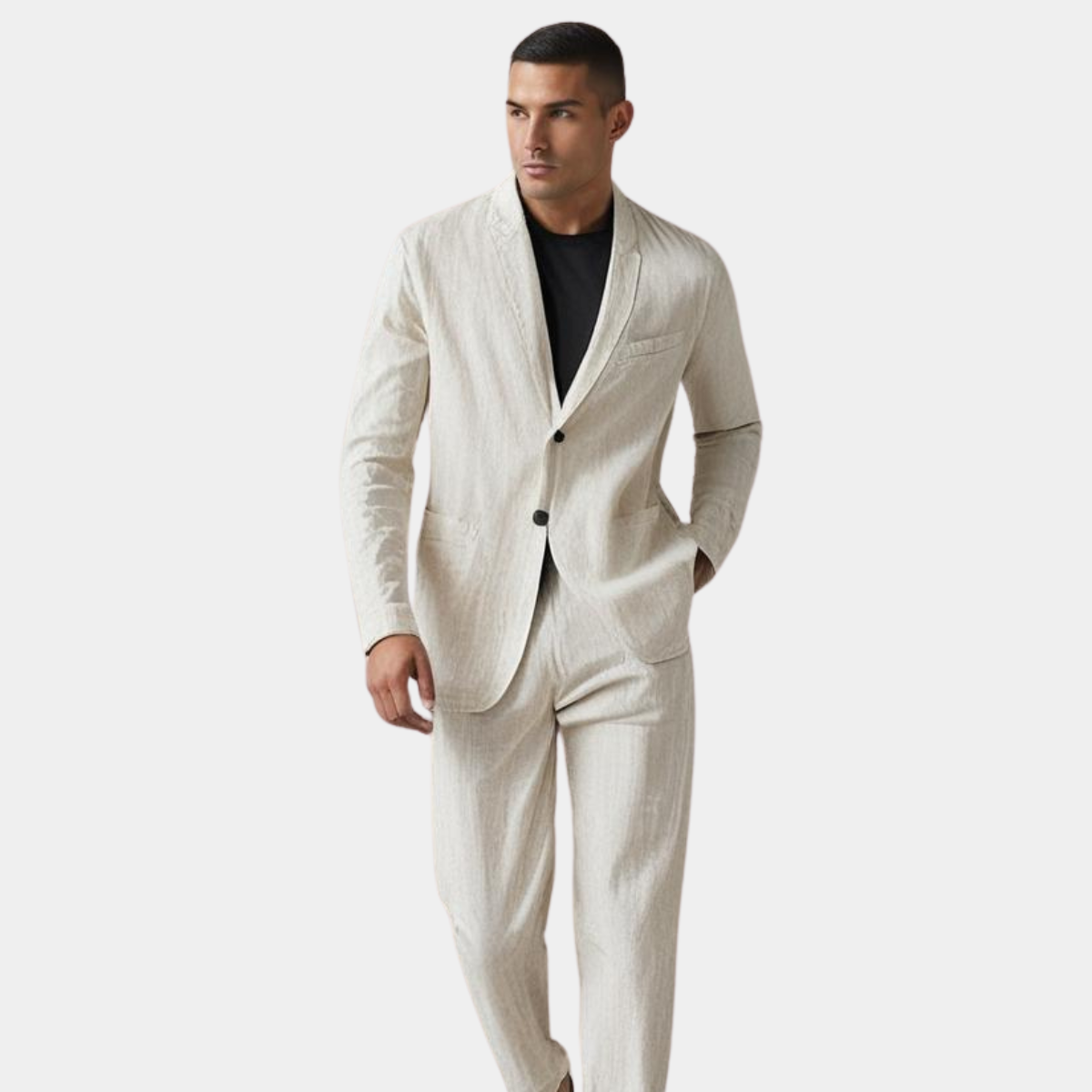 Linen Suit for Men – Lightweight Two-Piece Set with Jacket and Trousers