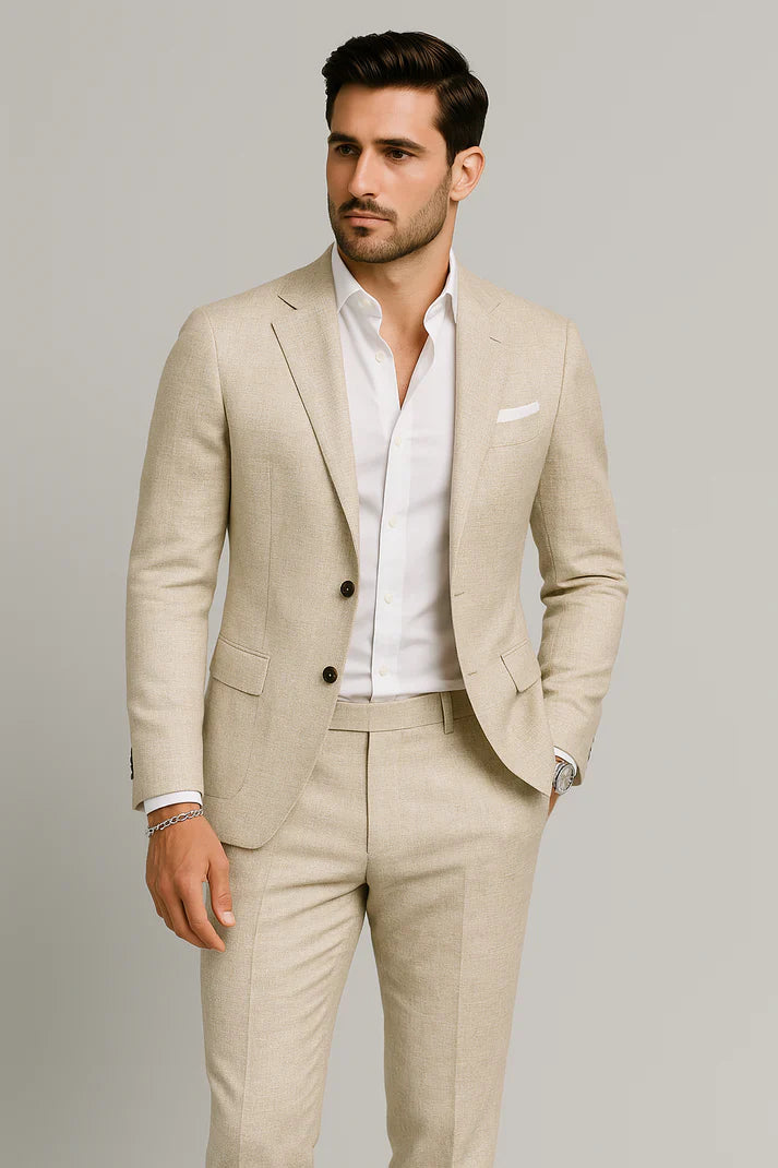 Spraykis | Breathable Men's Linen Classic Casual Suit