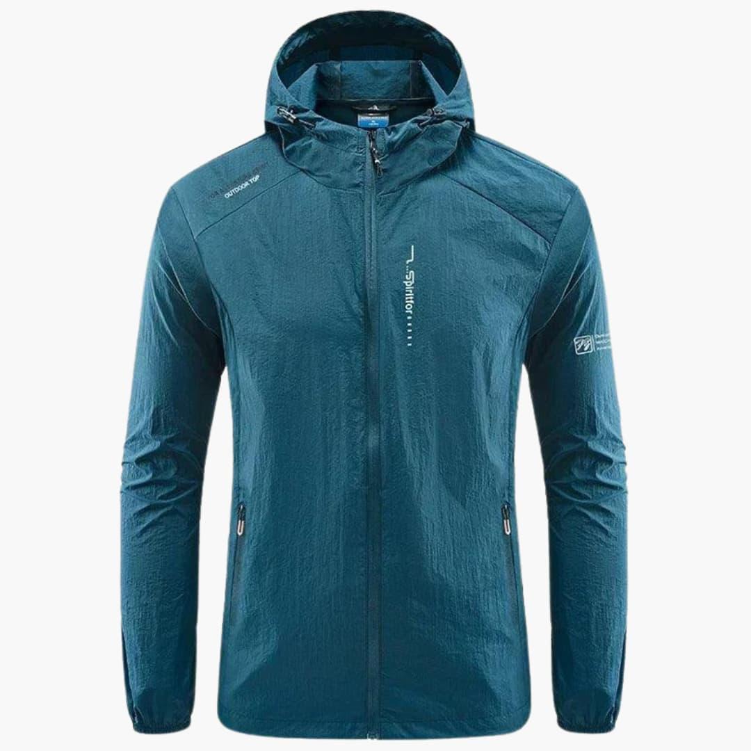 Men’s Hooded Windbreaker Jacket – Lightweight Outdoor Coat with Zip Pockets