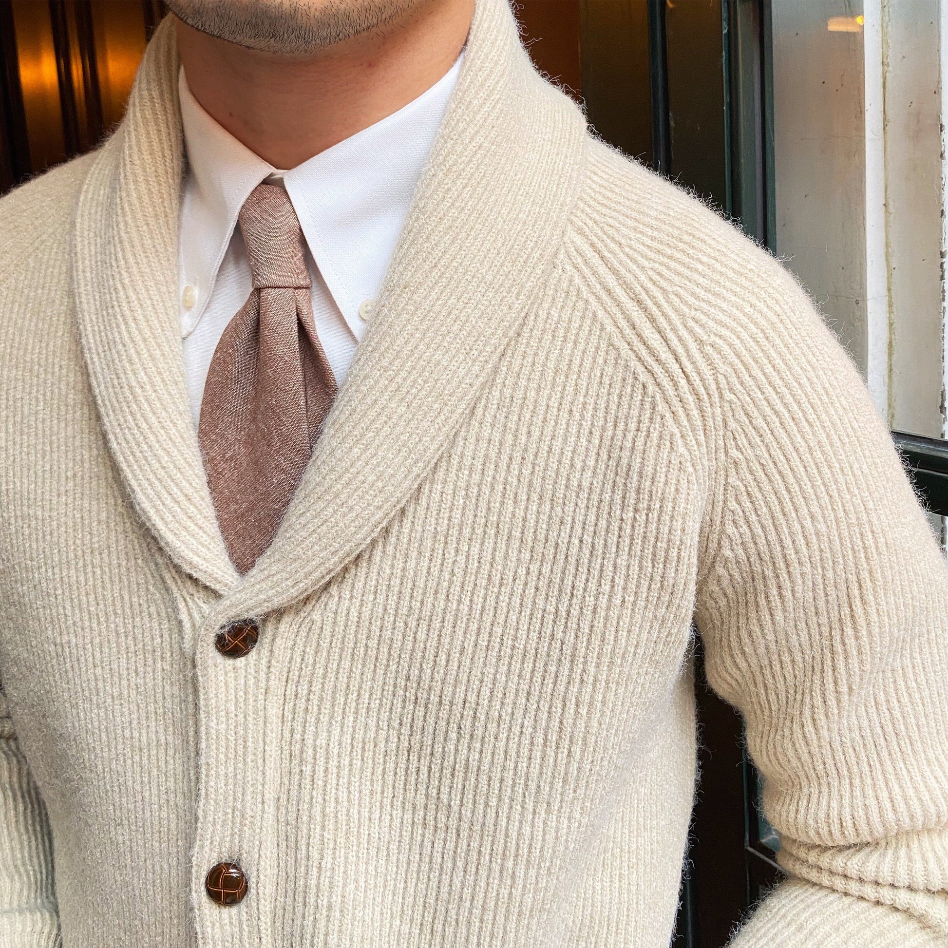 Men’s Bond Street Knitted Cardigan – Warm Shawl Collar Knitwear