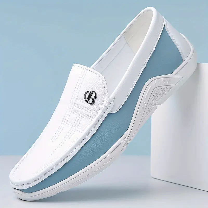 Spraykis | Men's Colour Block Slip-On Loafers – Comfortable Non-Slip Rubber Sole Casual Shoes