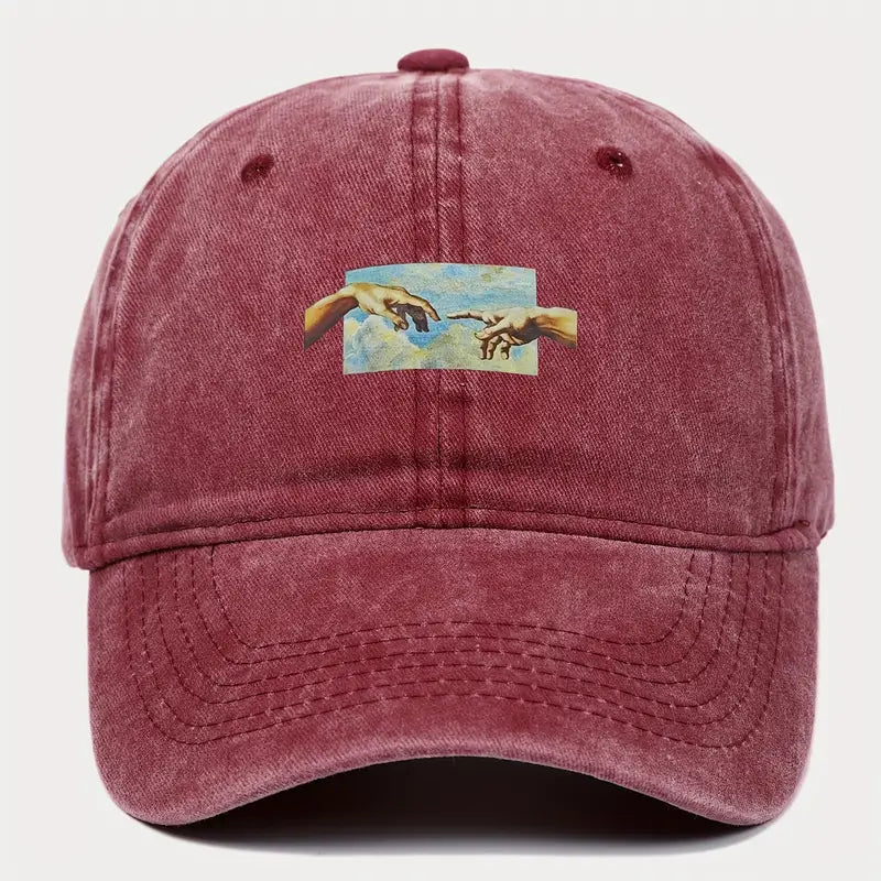 Spraykis | Unisex Vintage Oil Painting Baseball Cap – Adjustable Flag-Themed Embroidered Hat