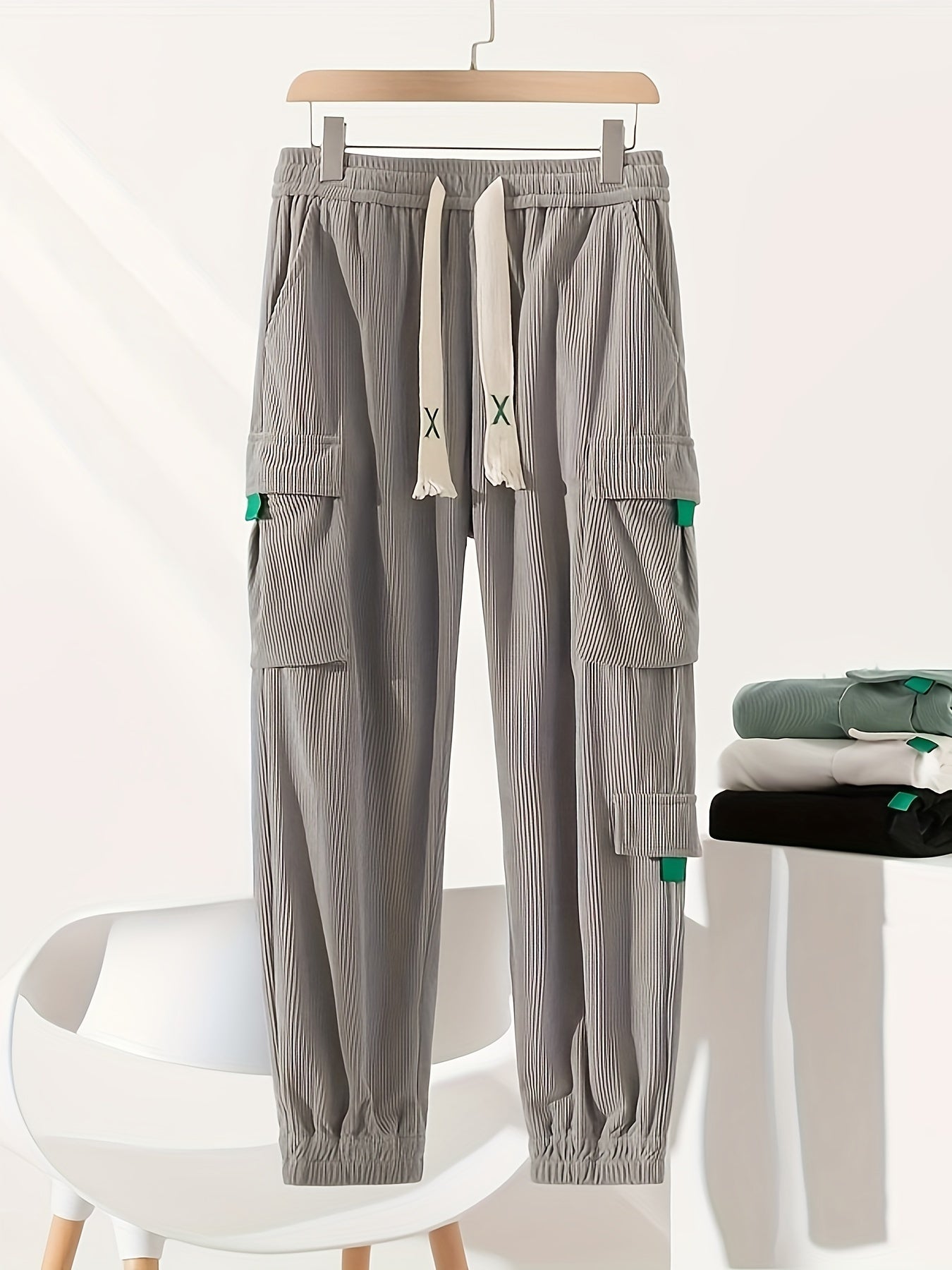 Urban Ridge Corduroy Joggers – Men’s Casual Slim Fit Pants with Comfortable Elastic Waist