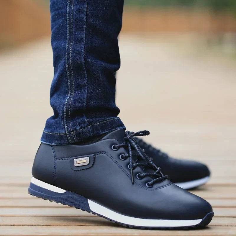 Men’s Casual Lace-Up Sneakers – Versatile Everyday Walking Shoes – Easy Maintenance Design