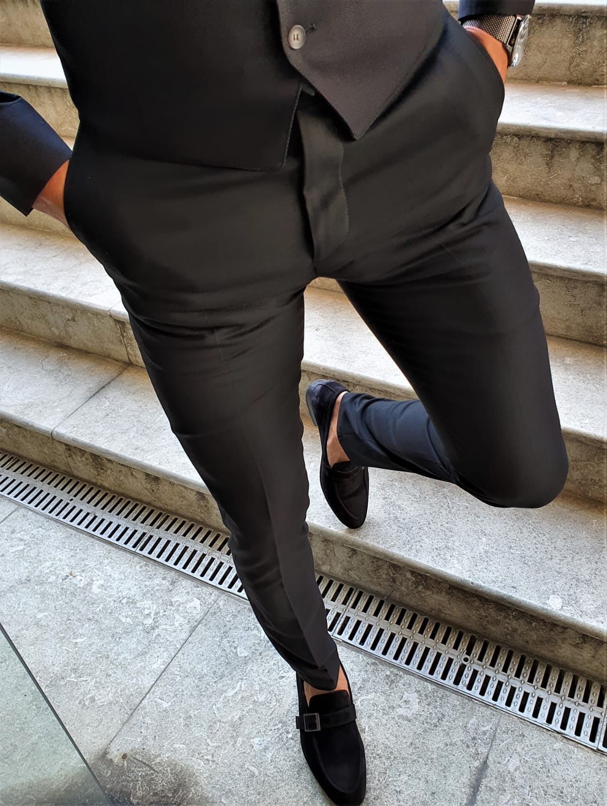 Verno | Men’s Slim Fit Black Chino Pants – Special Edition Tailored Trousers