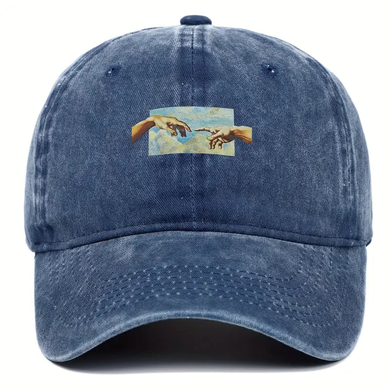 Spraykis | Unisex Vintage Oil Painting Baseball Cap – Adjustable Flag-Themed Embroidered Hat