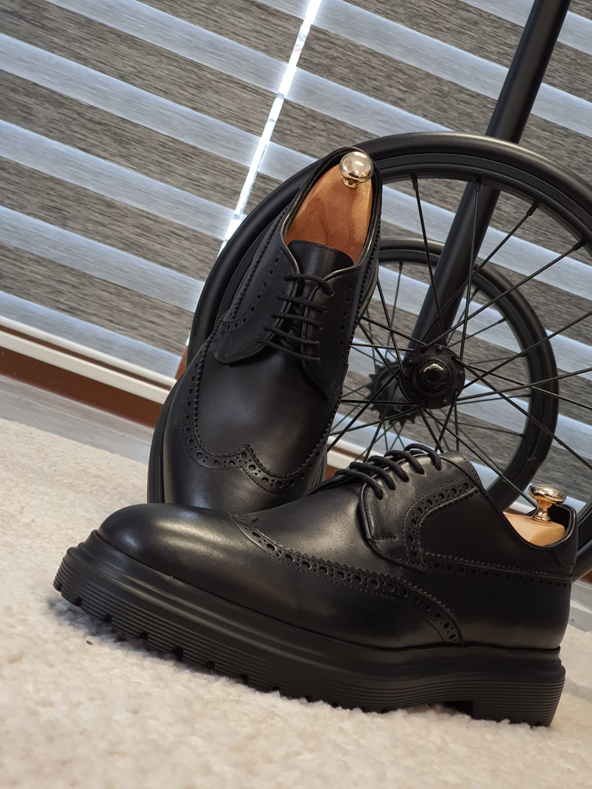 Logan Sardinelli | Men’s Calfskin Black Shoes – Lace-Up Dress Shoes with EVA Sole