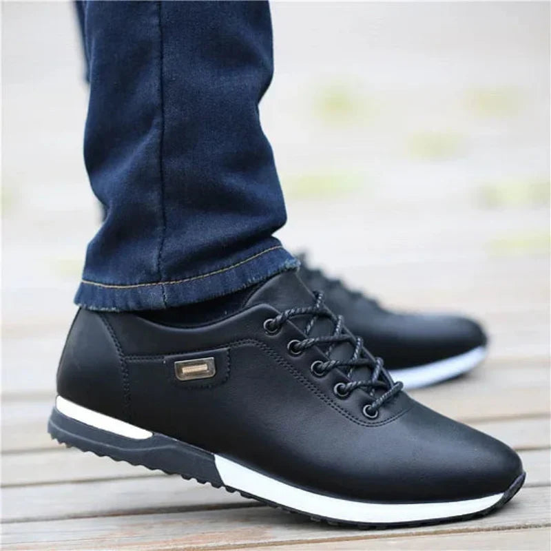 Men’s Casual Lace-Up Sneakers – Versatile Everyday Walking Shoes – Easy Maintenance Design