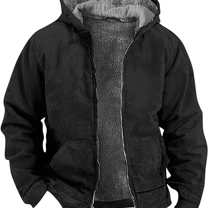 Men’s Fleece-Lined Jacket – Waterproof and Windproof Outdoor Coat
