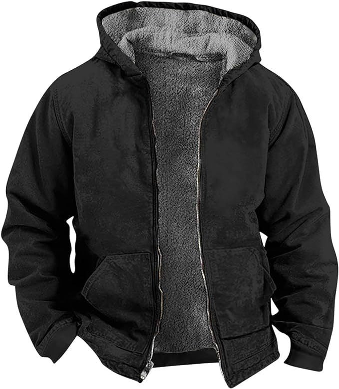 Men’s Fleece-Lined Jacket – Waterproof and Windproof Outdoor Coat