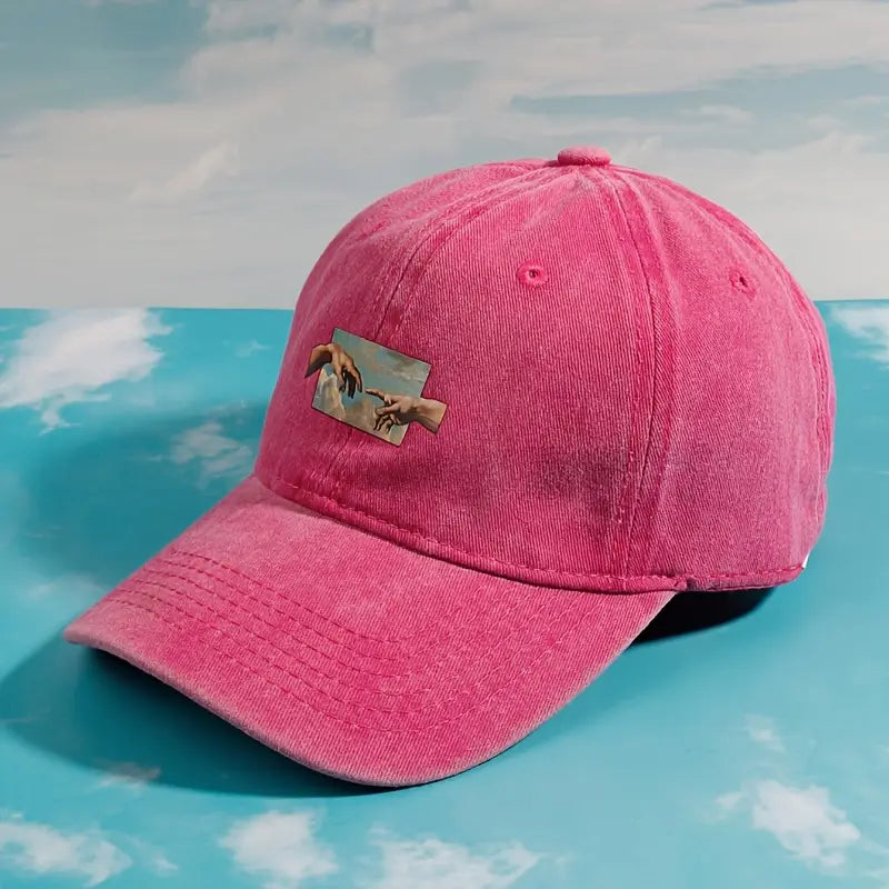 Spraykis | Unisex Vintage Oil Painting Baseball Cap – Adjustable Flag-Themed Embroidered Hat