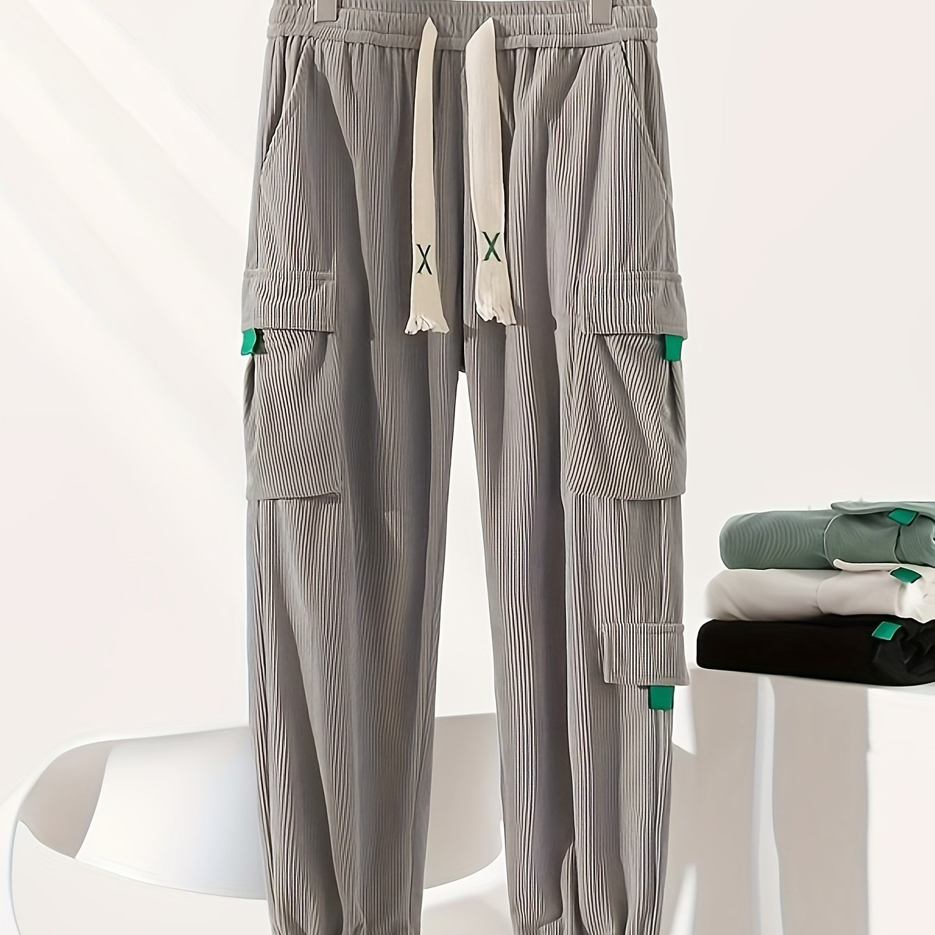 Urban Ridge Corduroy Joggers – Men’s Casual Slim Fit Pants with Comfortable Elastic Waist
