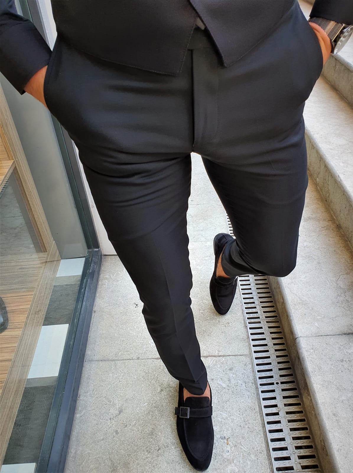 Verno | Men’s Slim Fit Black Chino Pants – Special Edition Tailored Trousers