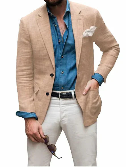 Men’s Luvo Linen Dress Blazer – Casual Lightweight Suit Wear