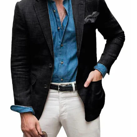 Men’s Luvo Linen Dress Blazer – Casual Lightweight Suit Wear