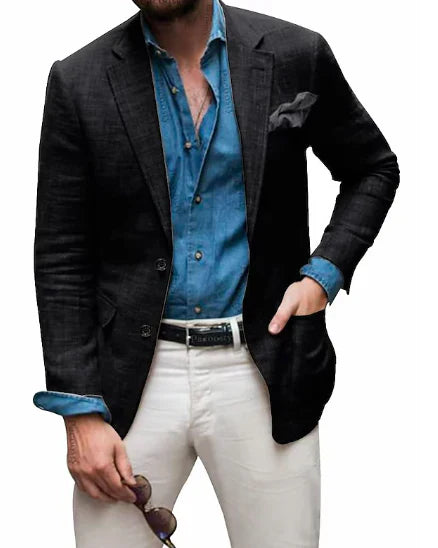 Men’s Luvo Linen Dress Blazer – Casual Lightweight Suit Wear