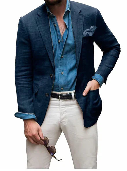 Men’s Luvo Linen Dress Blazer – Casual Lightweight Suit Wear