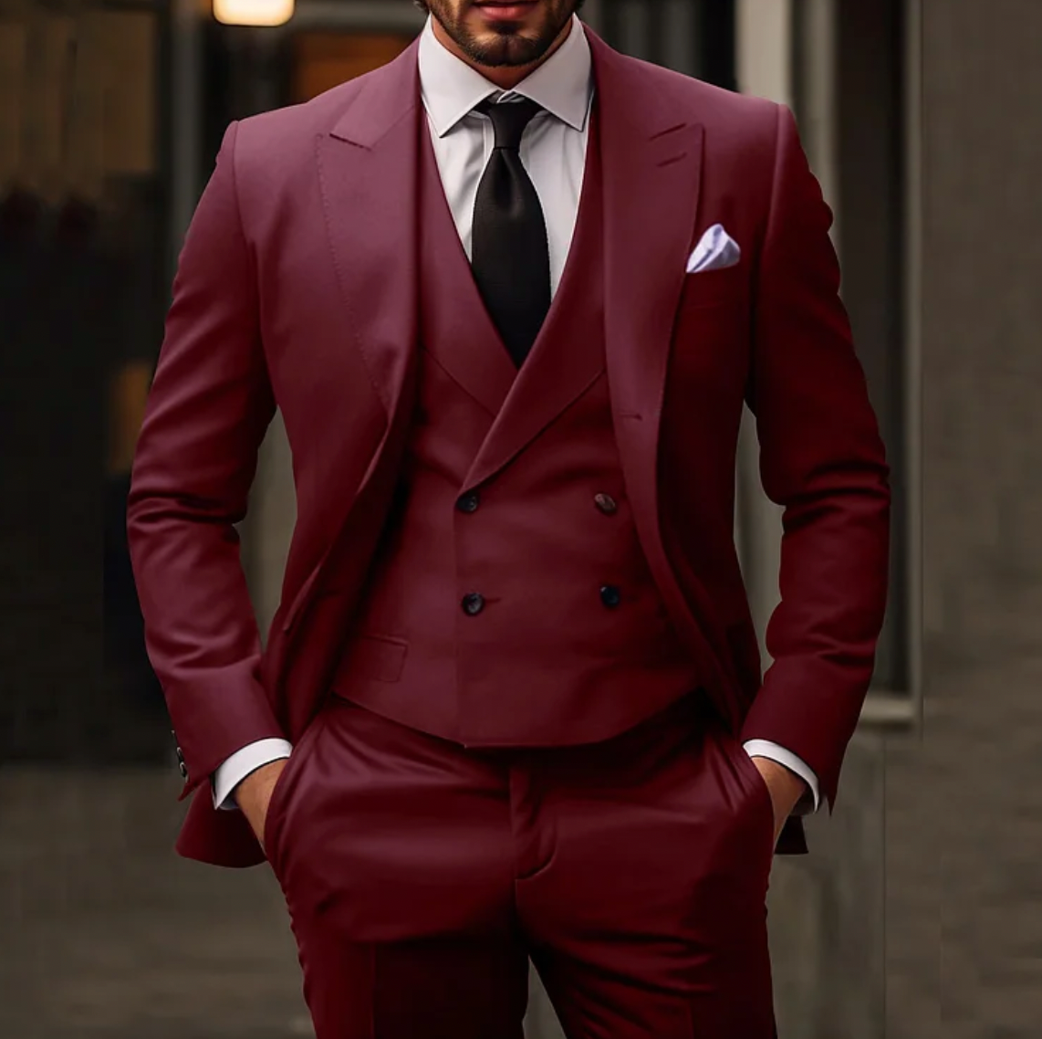 Men’s Luxury 3-Piece Suit | Formal Blazer, Waistcoat & Trousers for Weddings & Business