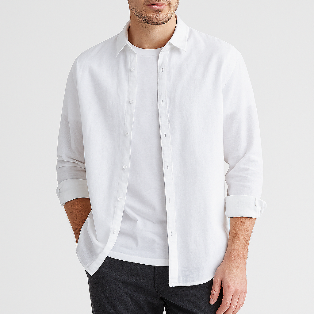Men’s Relaxed Fit Linen Shirt – Lightweight Button-Up for Casual Wear